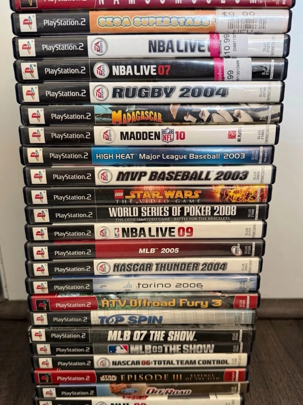 Sony PlayStation 2 PS2 Slim White Console Bundle 20 Games 2 Controllers